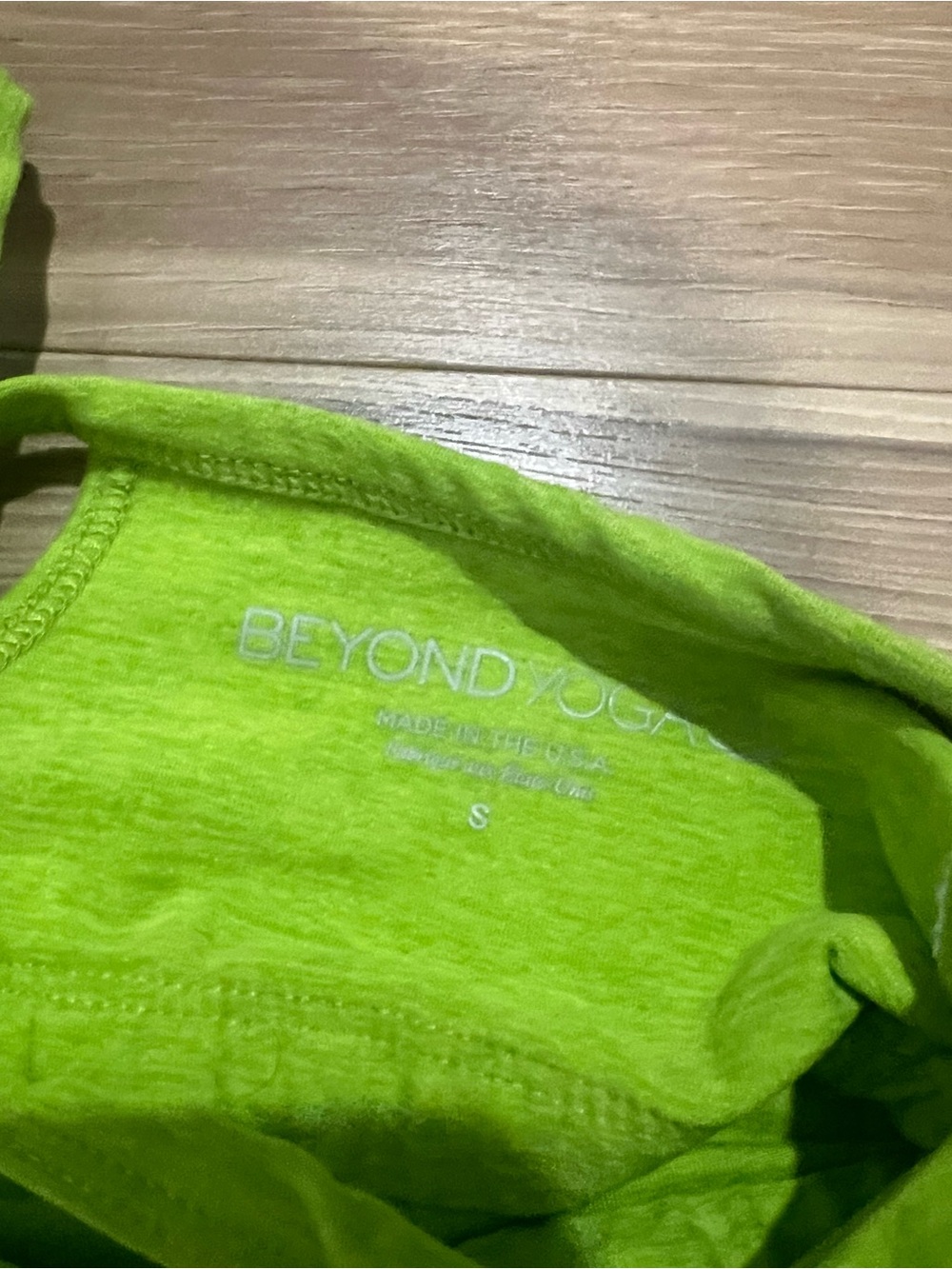 Beyond Yoga Neon Lime High-Waist Bike Shorts and Cropped Tank Set - Picture 5 of 5